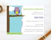 Owl Party Invitations - Birthday Party Invites for Children