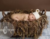 Fringe Blanket Photography Prop in mocha java for newborn