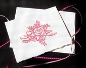 Handmade Card - Pink Rose with White Envelope - Large