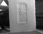 Handmade Card - Embossed Daisy with Recycled White Envelope - Small