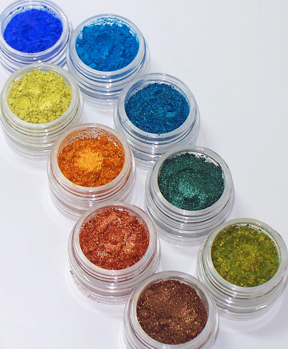 Peacock Plume Eyeshadow Stack 9 Gorgeous Colors of Mineral Makeup