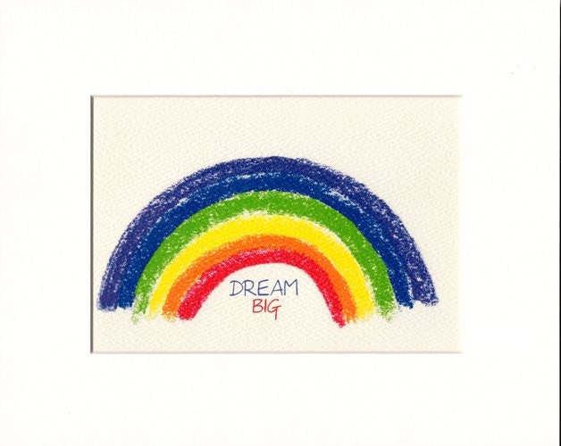 Rainbow One Matted Print Dream Big