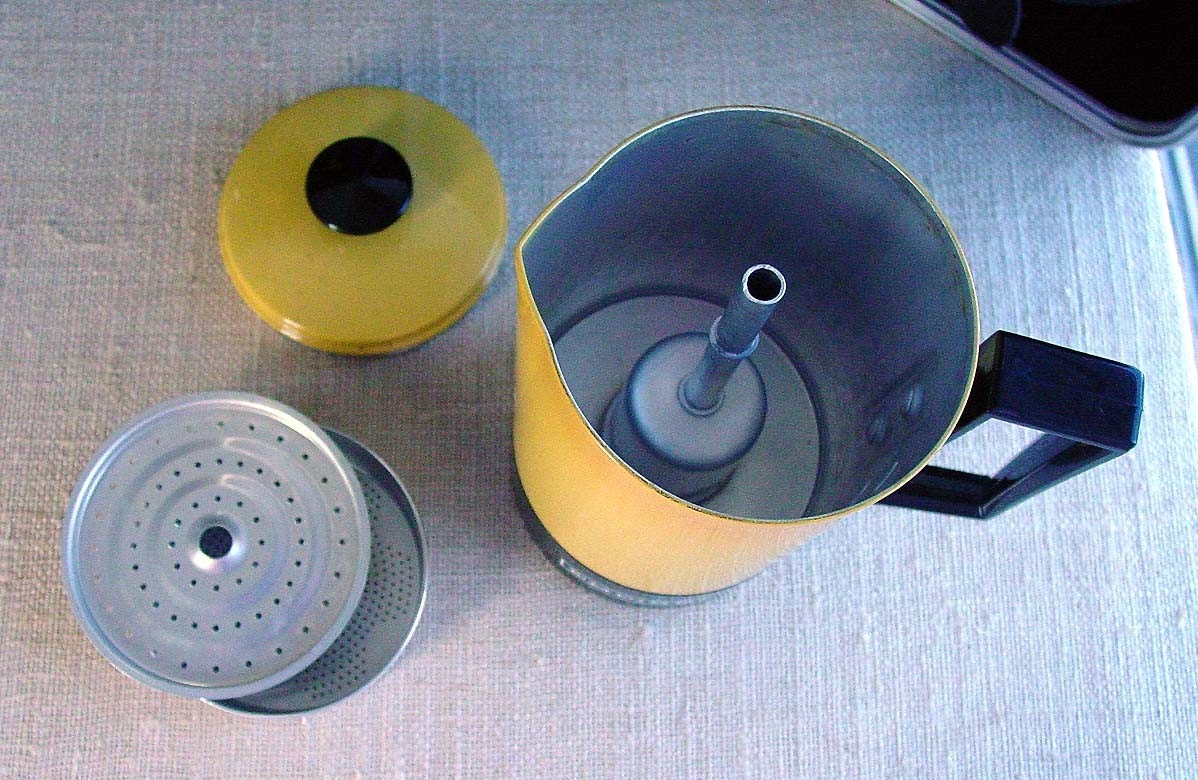 Vintage Empire coffee maker travel kit - harvest gold CUTE and RETRO