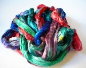 Hand painted mulberry silk roving  Dragon's Hoard 1.6 oz