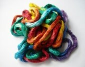 Hand painted mulberry silk roving  It's Okay to be Takei 2  1.6oz