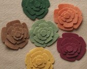 Tuscan Sunset - Roses - 48 Die Cut Felt Flowers