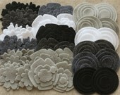 Stormy Weather - Super Pack - 132 Die Cut Felt Flowers and Circles