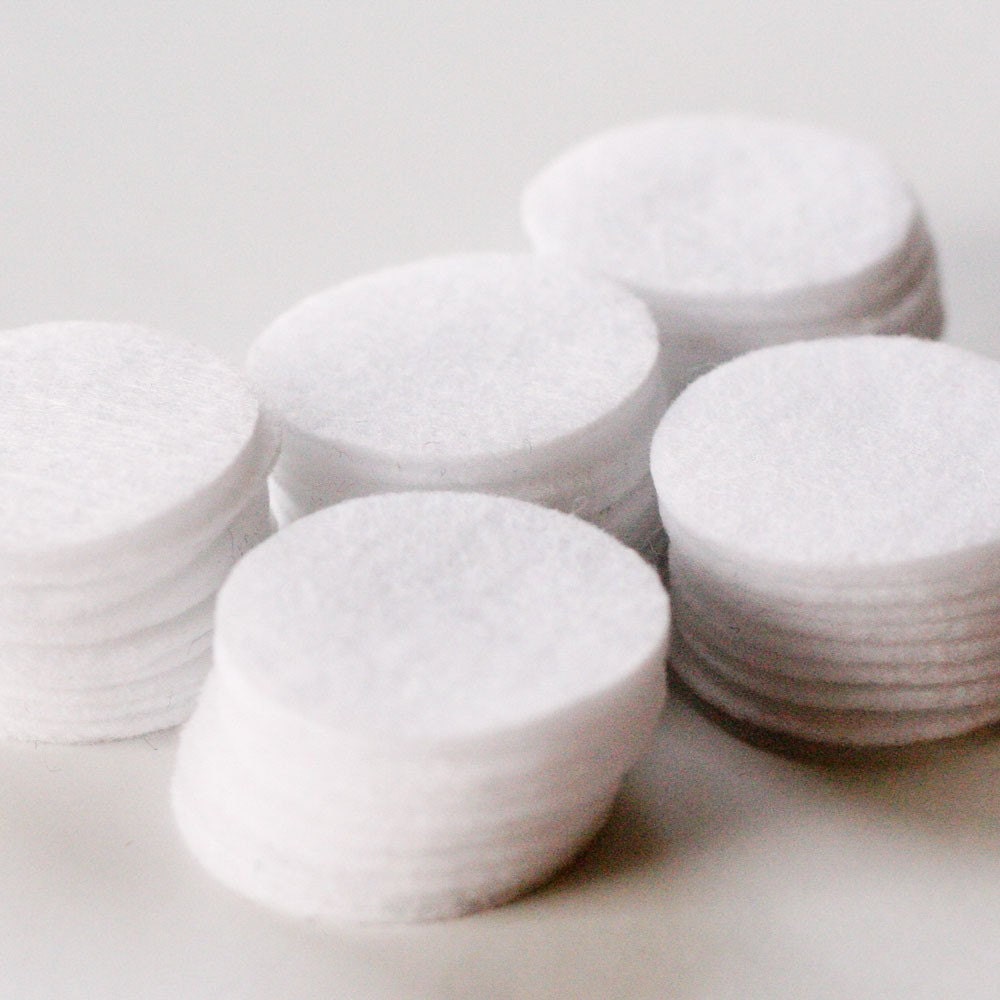 All White - 1 inch Circles - 50 Wool Felt Die Cut Circles