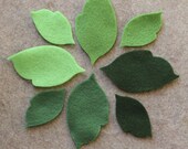 Green Day - Regular Leaves - 48 Die Cut Felt Shapes