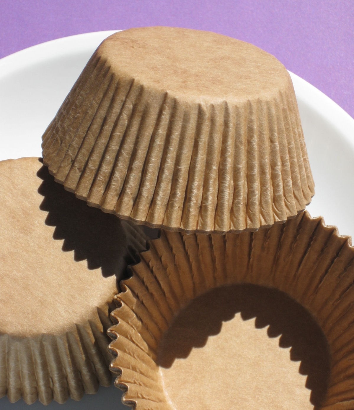 Unbleached Brown Cupcake Liners, Baking Cups - Greaseproof (50)