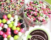 Watermelon Fun Sprinkles Kit with Non Pareils, Jimmies, Sugar Pearls (3 medium 2 oz jar pack)