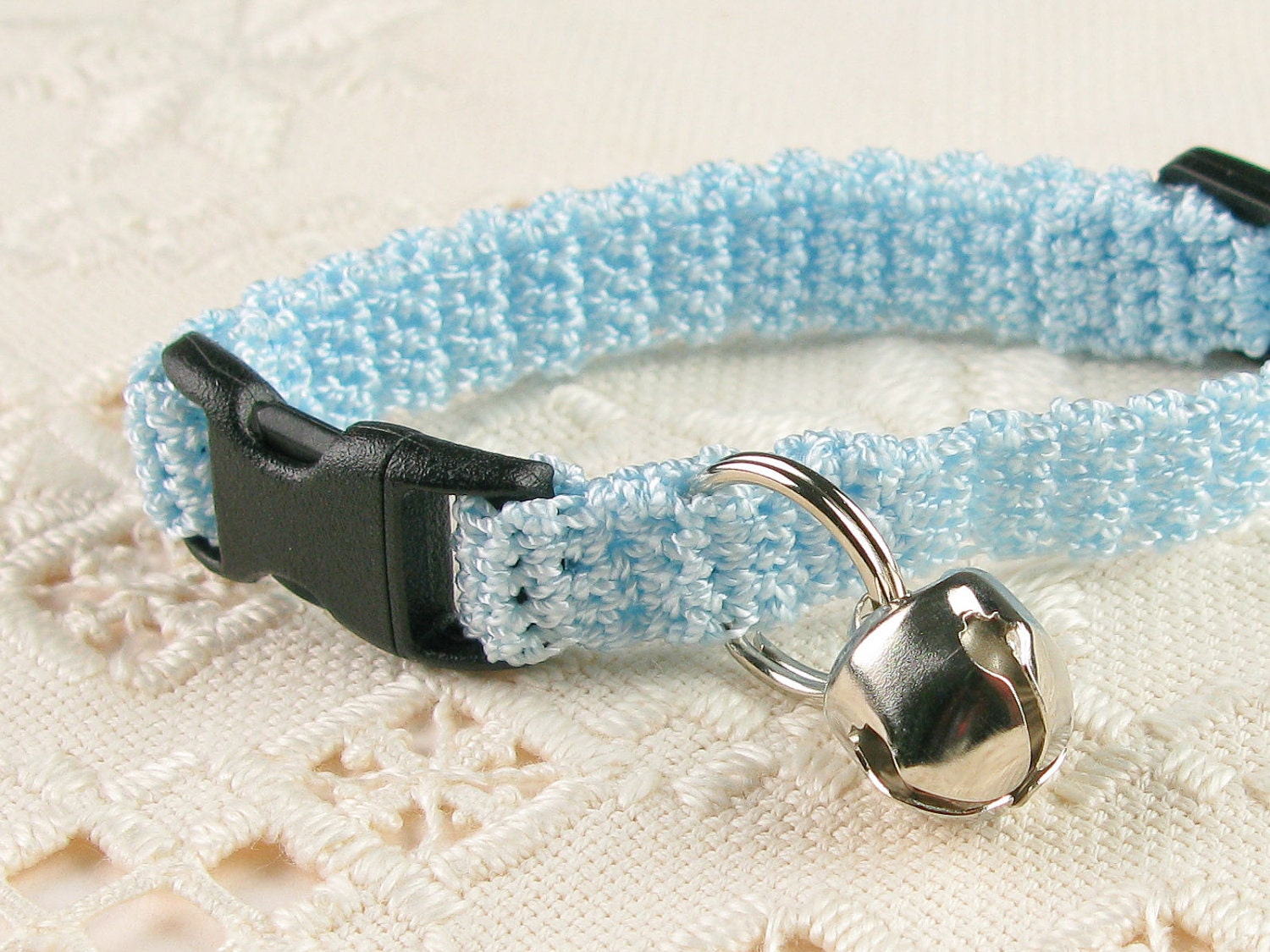 Cat Collar Crochet Siamese Blue