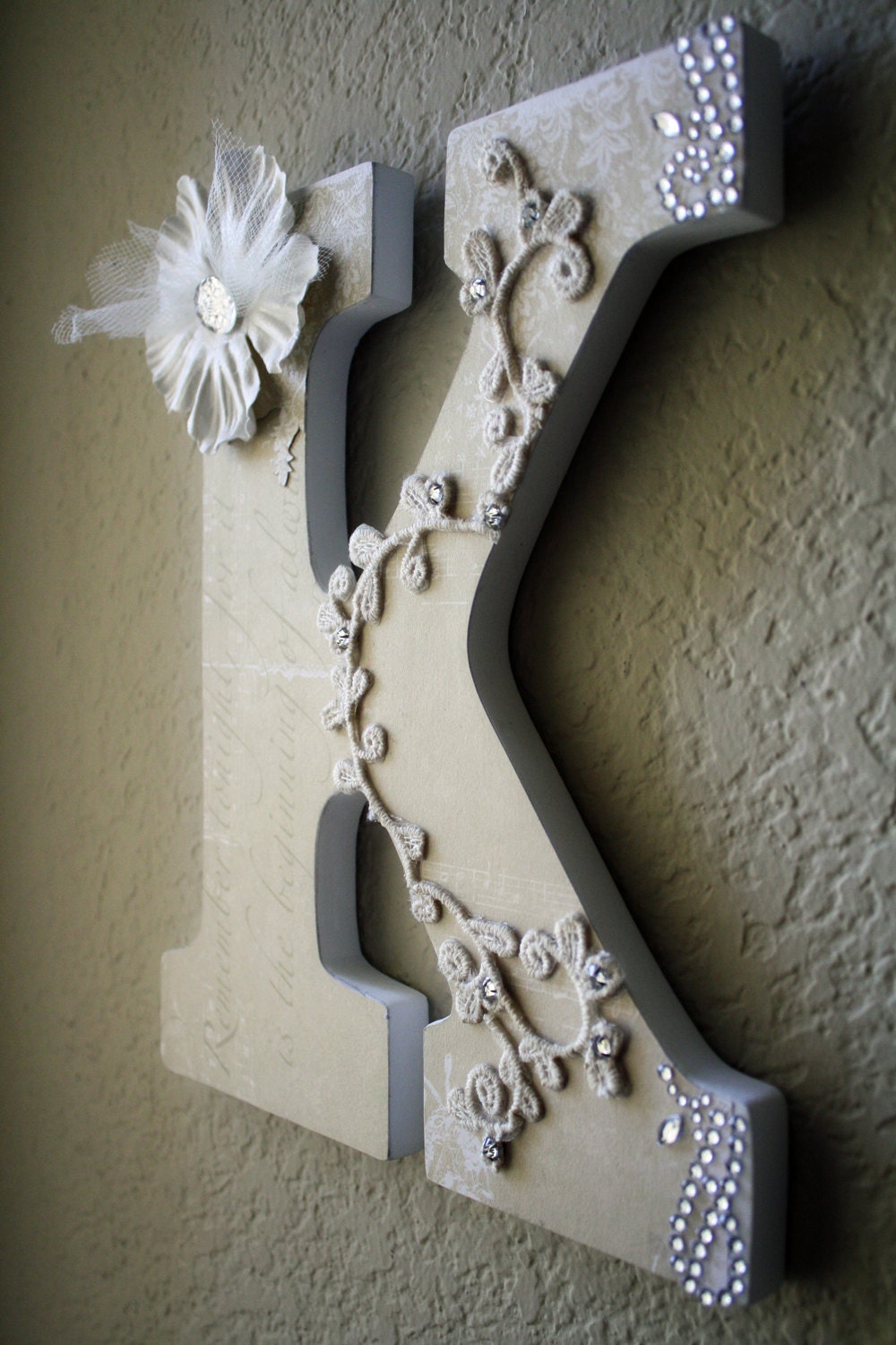 Wooden Wedding Initial Monogram Bridal Letters