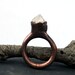 Copper Ring Herkimer Diamond Raw Quartz Crystal Ice Natural Gem Stone Patina Artisan