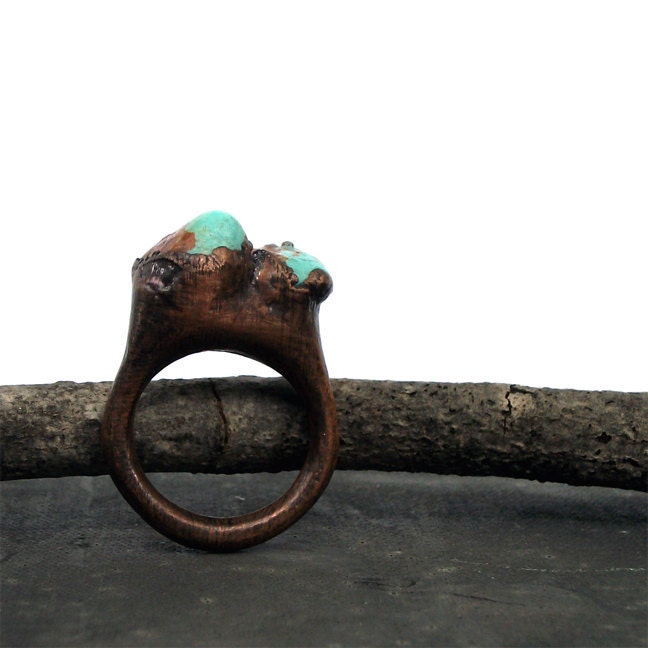 Copper Ring Turquoise Ring Simple Raw Modern Organic Robins Egg Blue