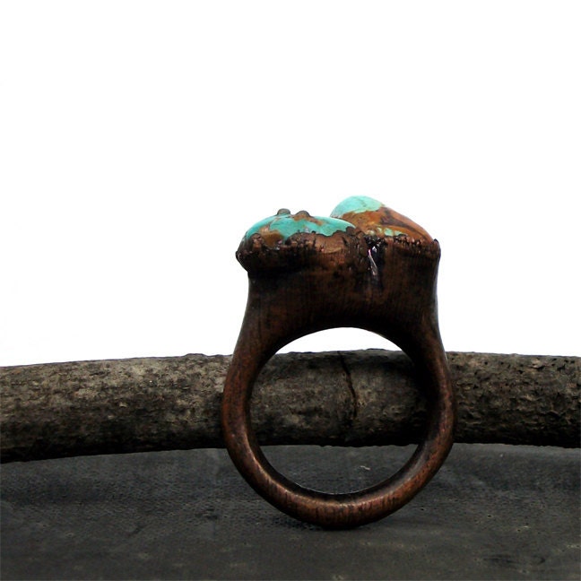 Copper Ring Turquoise Ring Simple Raw Modern Organic Robins Egg Blue