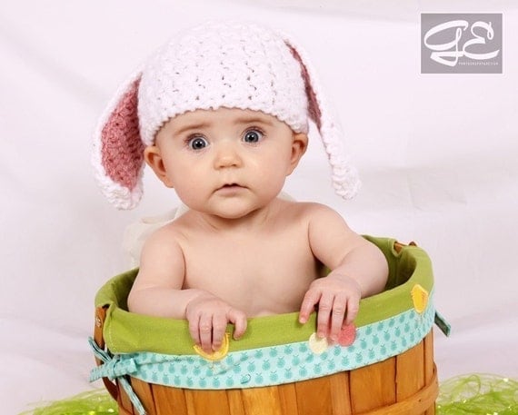 INSTANT DOWNLOAD Crochet Pattern Bunny Hat (Includes 4 Sizes: Preemie to 3 Years) Permission to sell all finished items
