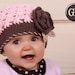 INSTANT DOWNLOAD Crochet Pattern Crossed Cluster Beanie with Rose (Newborn to Ladies) Permission to sell all finished items