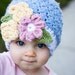 INSTANT DOWNLOAD Crochet Pattern Bouquet Beanie (Includes 5 Sizes: Newborn to Ladies) Permission to sell all finished items