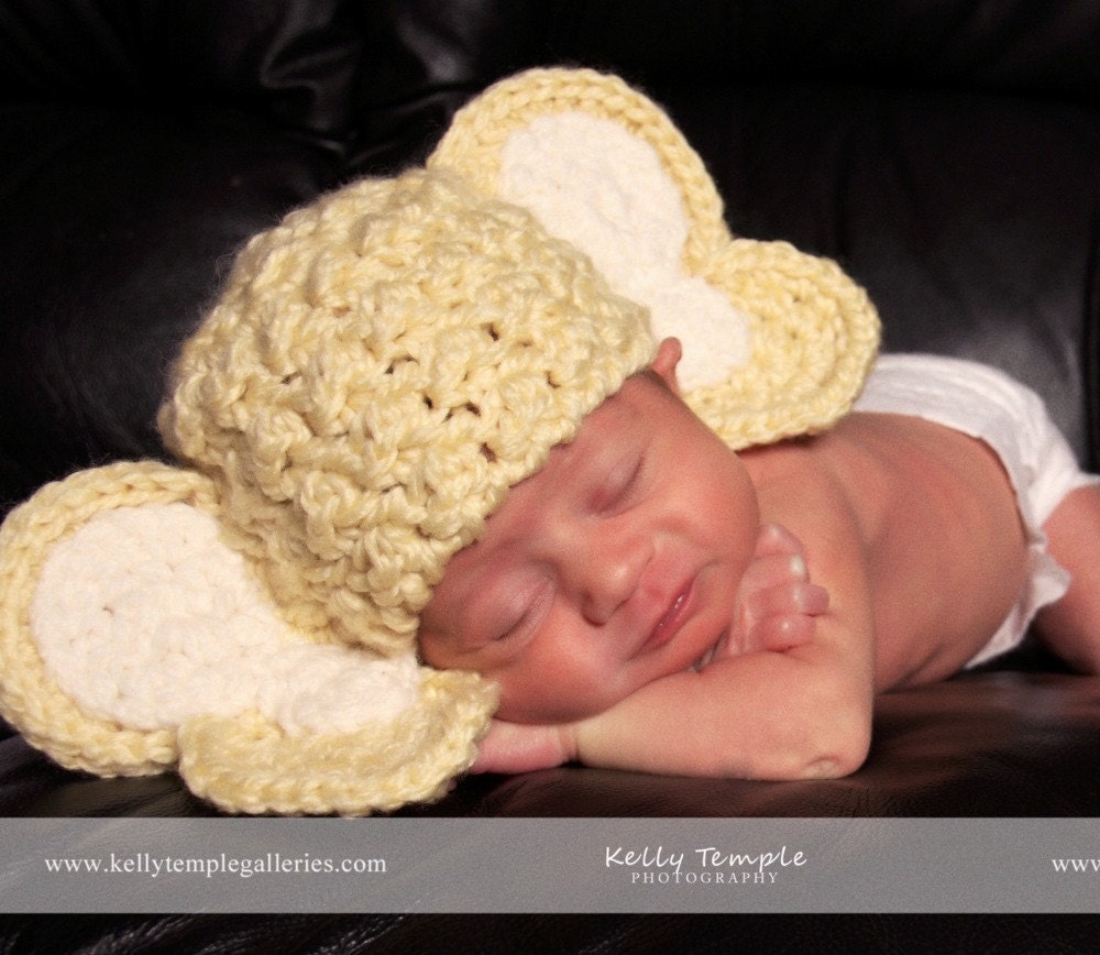 INSTANT DOWNLOAD Crochet Pattern Elephant Hat (3 Sizes Included: Preemie to 3 Years)   Permission to sell all finished items