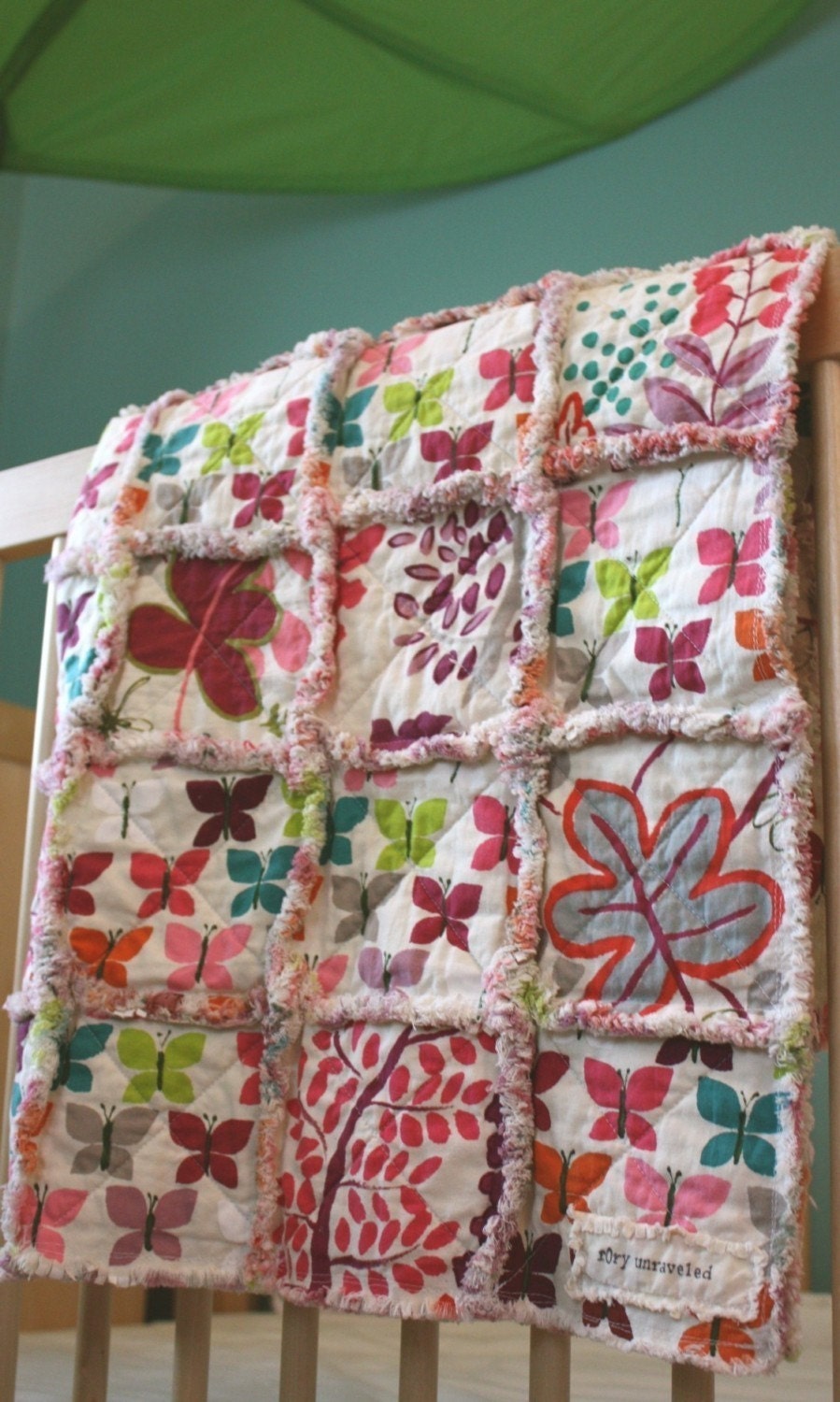 Rag Quilt CUSTOM for Baby GIRL - Handmade - Reversible - Any Color Any Pattern - Shower Gift