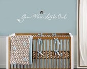 Grow Wise Little Owl- Vinyl Wall Decal Art Nursery
