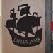 Large Personalized Pirate Ship - Vinyl Wall Decal Stickers Graphic Lettering Decor