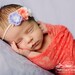 Light Purple, Peach & White Rose Silk Flower Skinny Elastic Headband - Newborn Baby Toddler Child Girl Photo Props Vintage - Ready to Ship