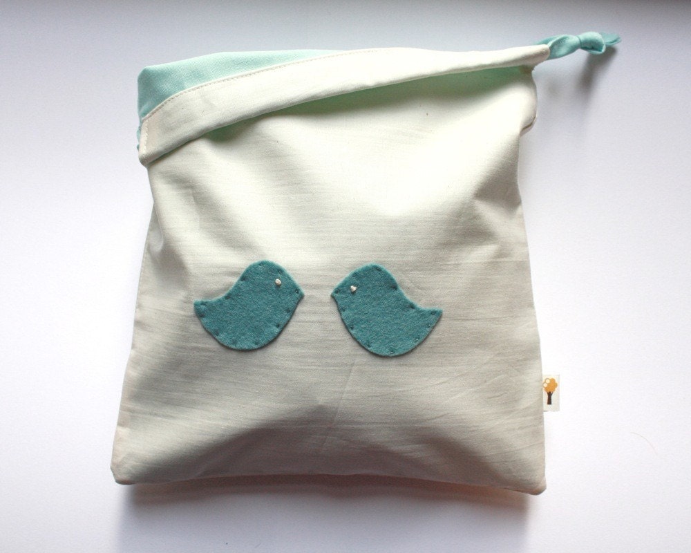 Spring Blue Bird / Earth Friendly Drawstring Bag Il_570xn