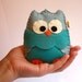 Baby Owl Rattle / Earth Friendly Vintage Blue