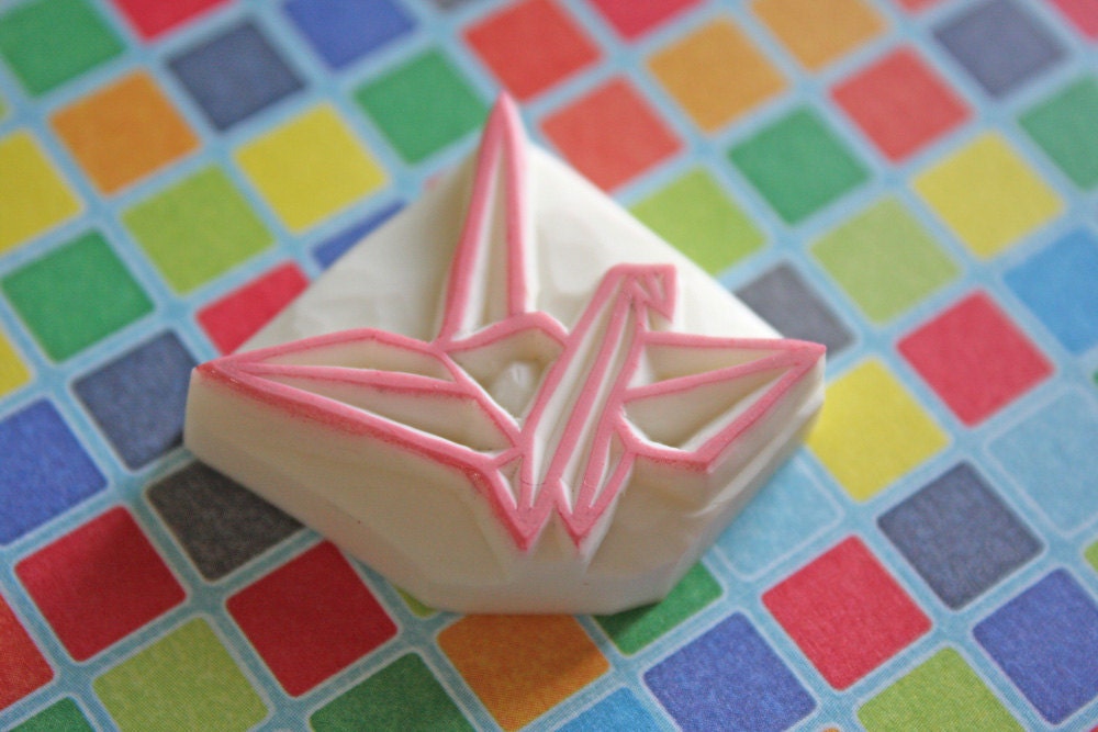 Hand Carved Orizuru Stamp -Japanese Paper Crane-