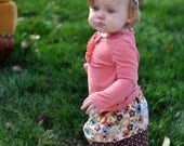 Harvest Flowers - Baby Toddler Girls Twirl Skirt - Beautiful Floral Print - Great for Thanksgiving - Matching Turkey Shirt Available