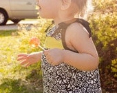 SALE - Ruffled Front Pillowcase Dress - Summer Dreams - Baby Toddler Girl Cotton Dress - Perfect for Spring Summer - Black White Yellow