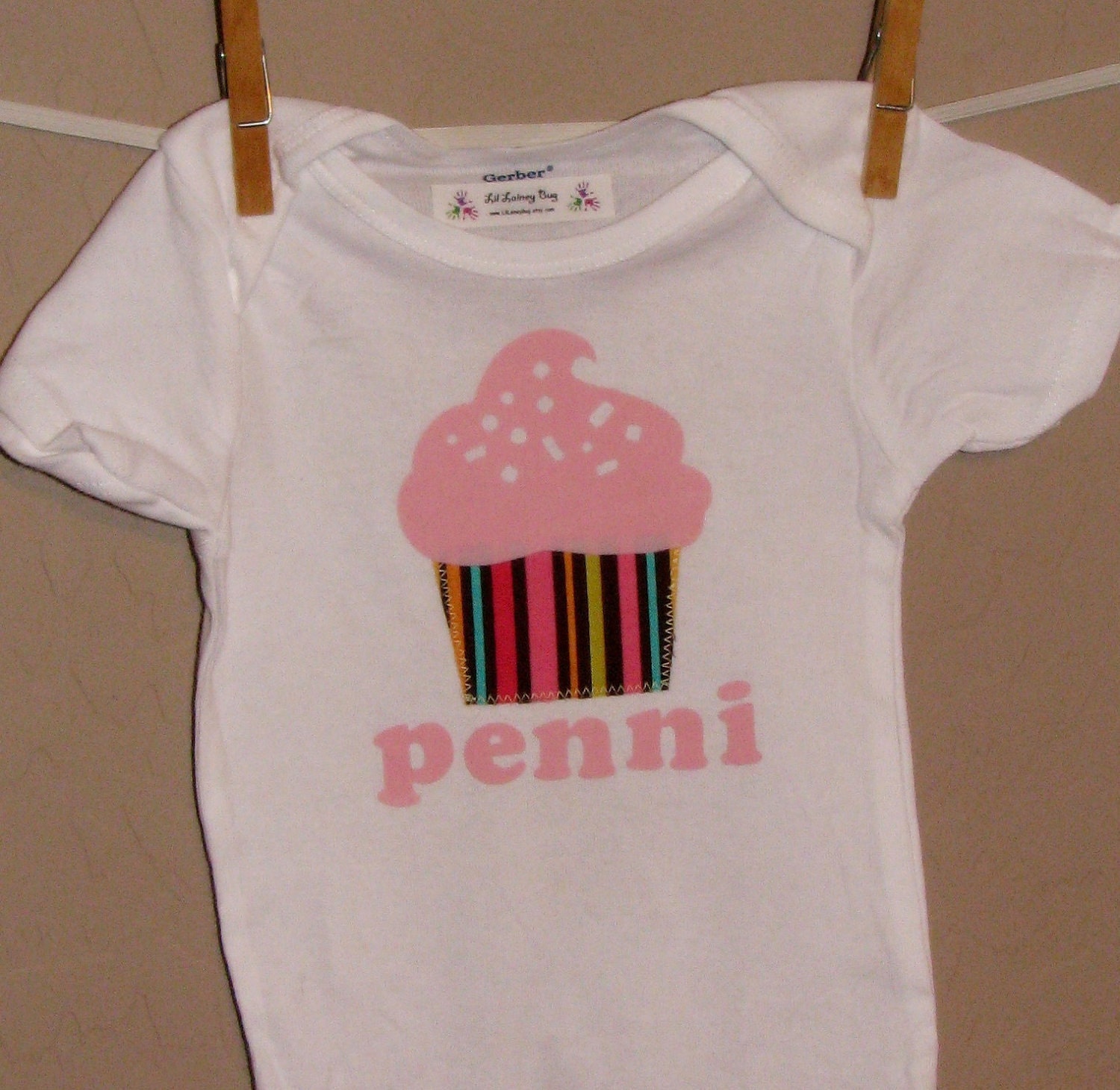 Custom Birthday Appliqued Shirt Onesie - Girls Birthday Cupcake Tee - Fuzzy Pink Frosting - Personalized with Name for FREE