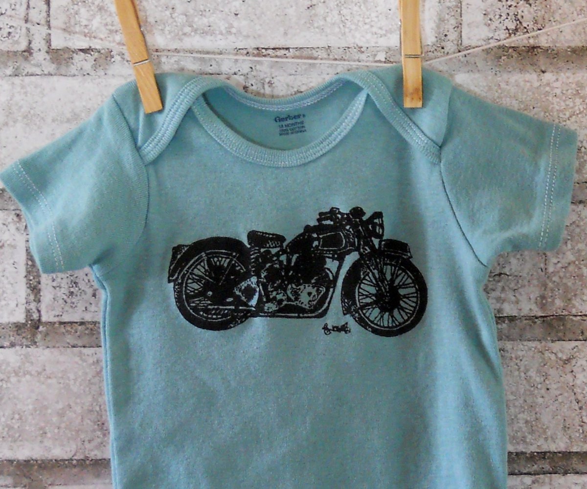 Motorcycle baby onesie, baby boy bodysuit, great baby shower gift