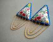Floral triangle earrings