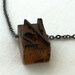 Wooden Letterpress 1/2  One Half Fraction Symbol Necklace