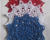 More red, white and blue doilies