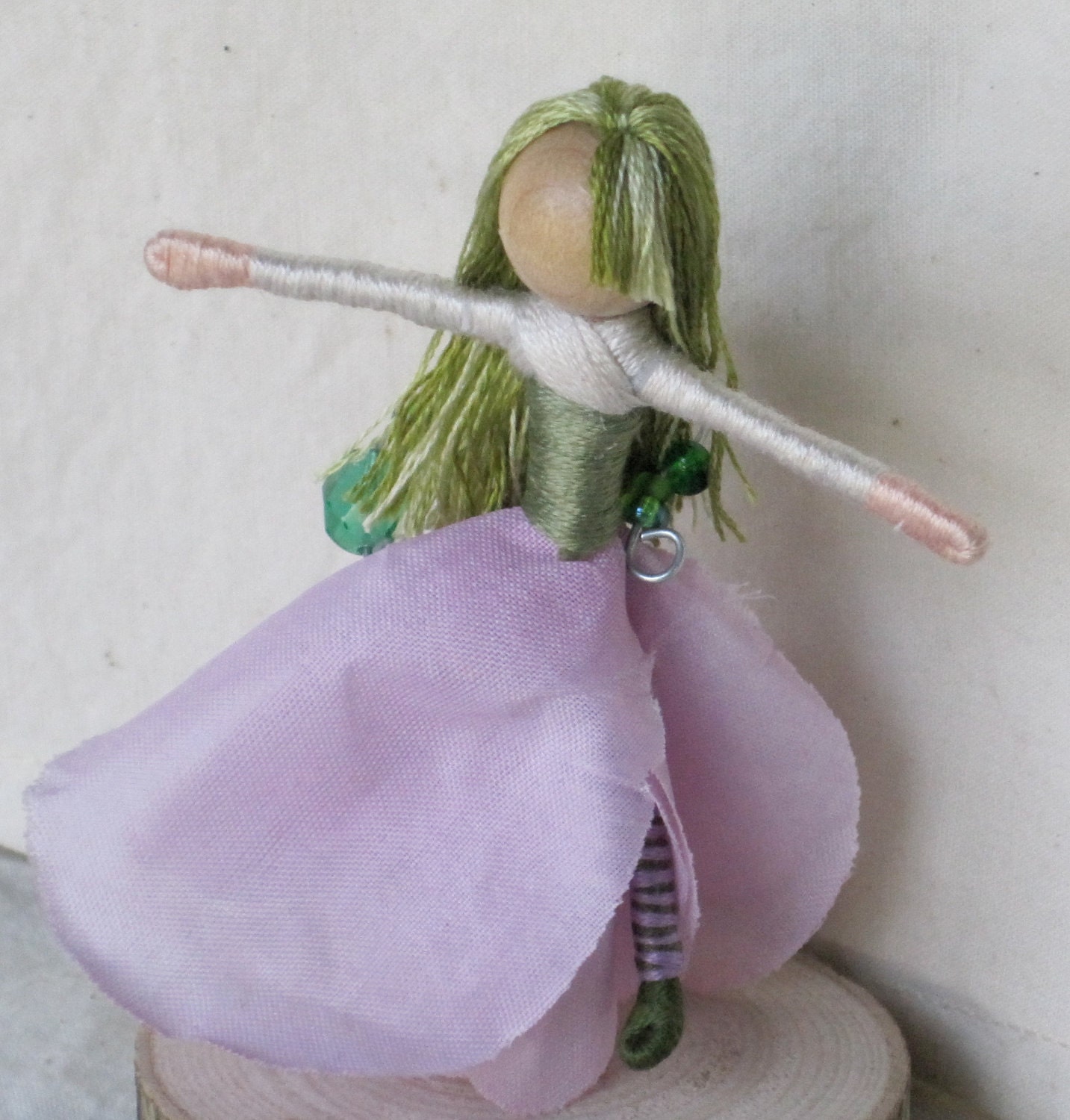 Waldorf Flower Fairy Doll - Green Gerber Daisy Art Doll, Worry Doll, Faery, elemental