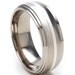 New Comfort Fit, 8mm Titanium Ring, Sterling Silver Inlay, Free Jewelry Sizing 4-17