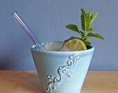 cocktail cup with scrolls, in Twilight Sky