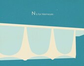 ABC's of MCM N is for Niemeyer Large Giclee Print