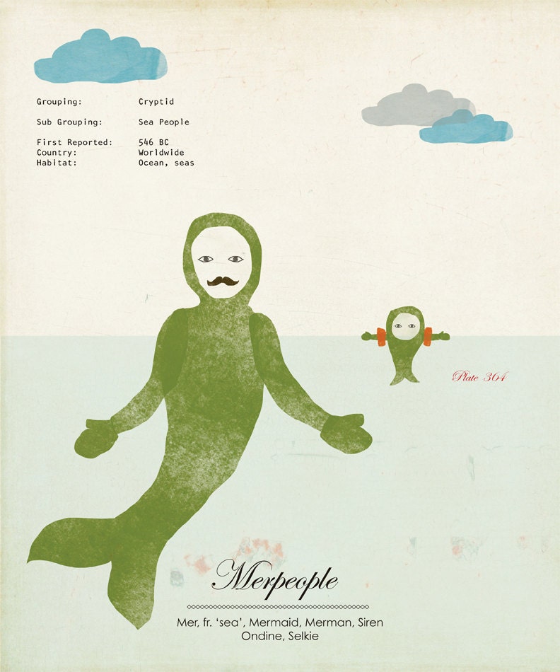 Limited Edition Merpeople Species Print Mermaid 5"x7"