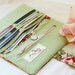 Women's WalletPerfect wallet in light green polka dot with rose bouquets