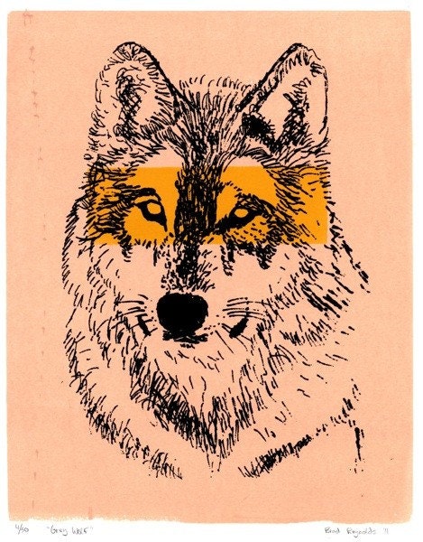 Grey Wolf Print