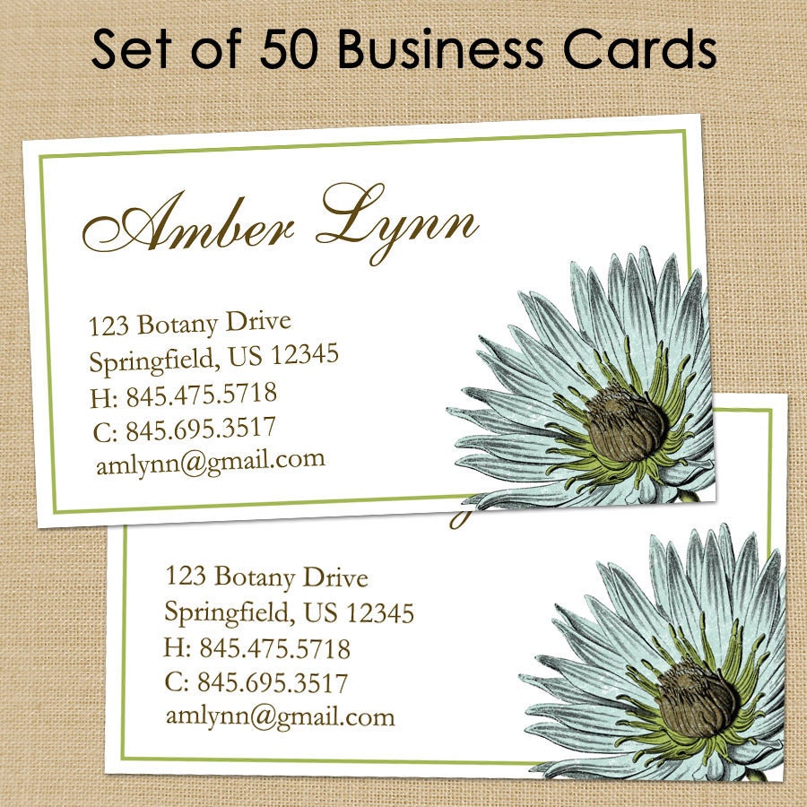 Botany - 50 Custom Business or Calling Cards