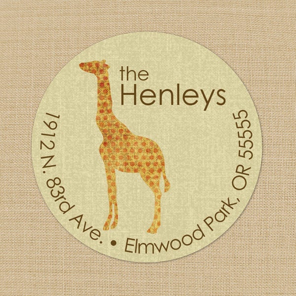 Shabby Spotted Giraffe - Custom Address Labels or Stickers