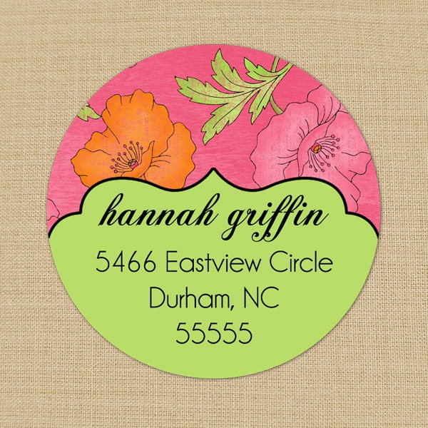 Shabby Hibiscus - Custom Personalized Address Labels or Stickers