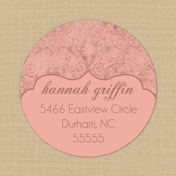 Rose Damask - Custom Personalized Address Labels or Stickers
