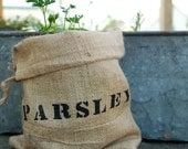 Mini Burlap Bag with Parsley